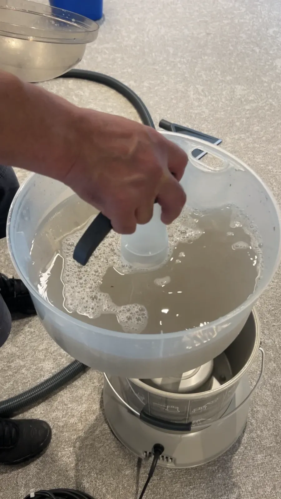Recovered water after carpet extraction, Coleman Street, London