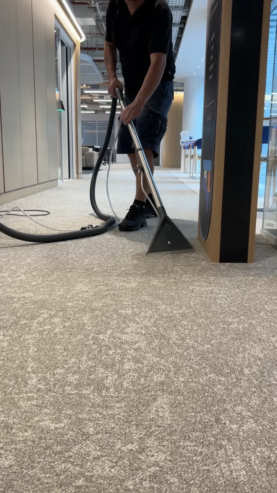 Carpet extraction in progress, coleman street
