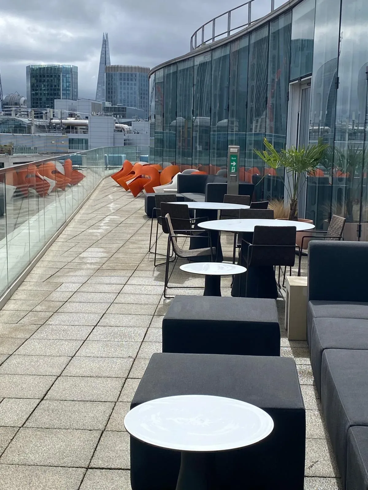 Office terrace after deep clean, Moorgate, London