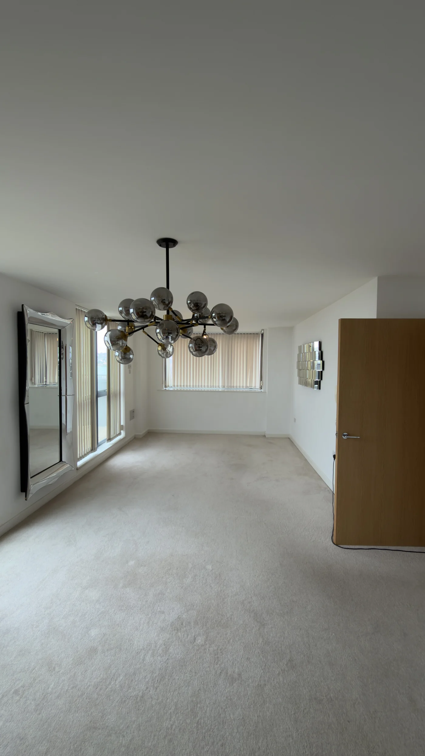 Open plan living room alt angle after clean, saltdean