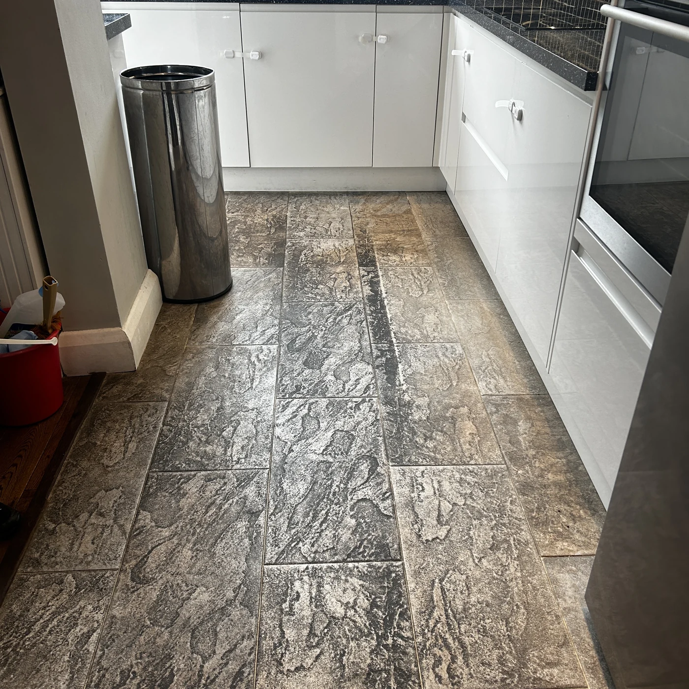 Kitchen floor before deep clean, Thornton Heath, Croydon