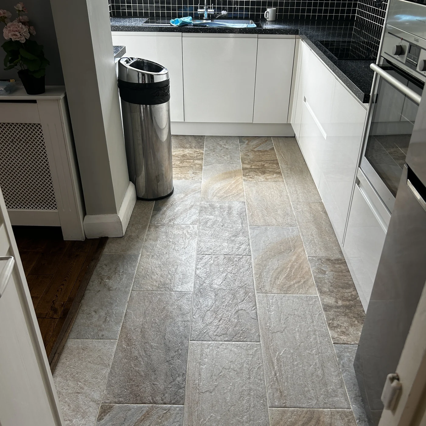 Kitchen floor run after deep clean