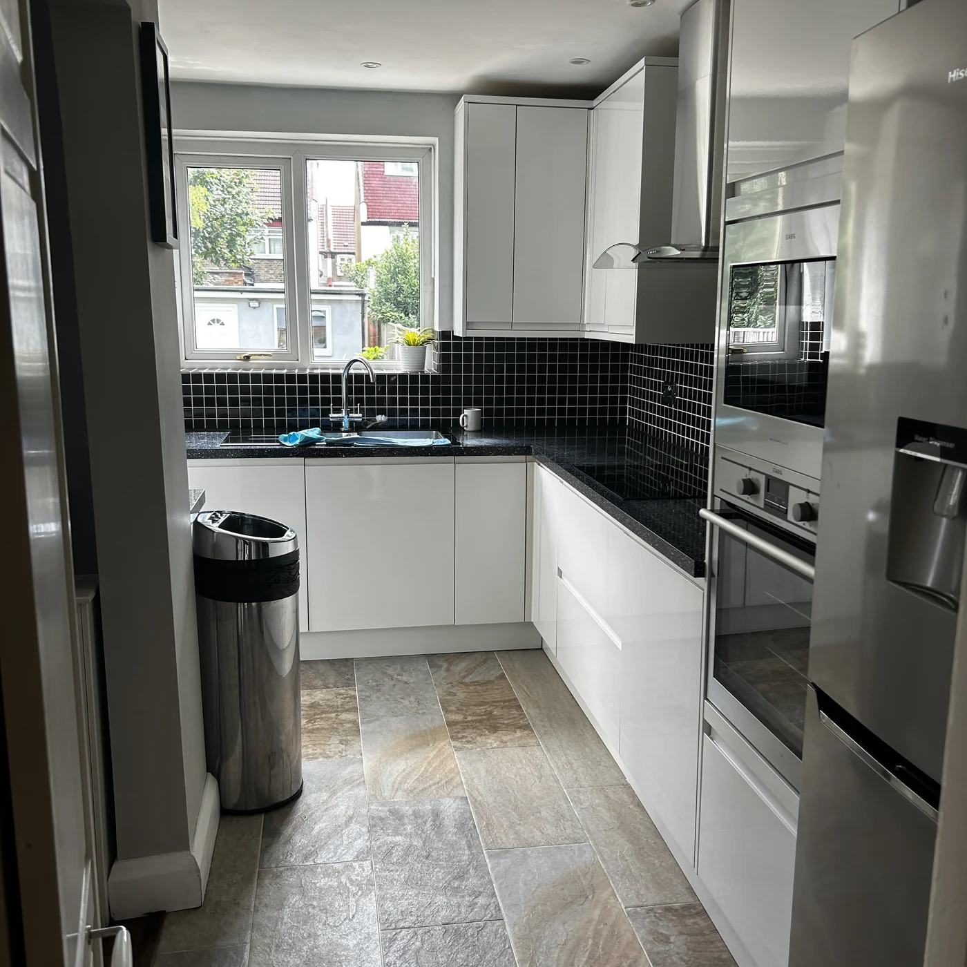 Kitchen units and sink after deep clean, thornton heath